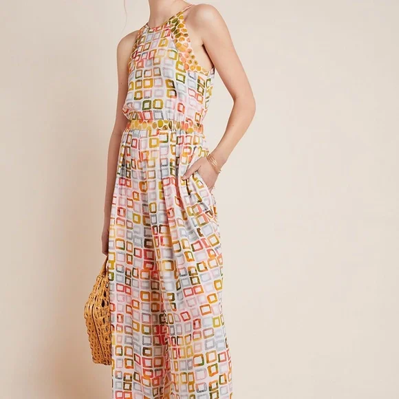 NWT Conditions Apply Anthropologie Watercolor Jumpsuit